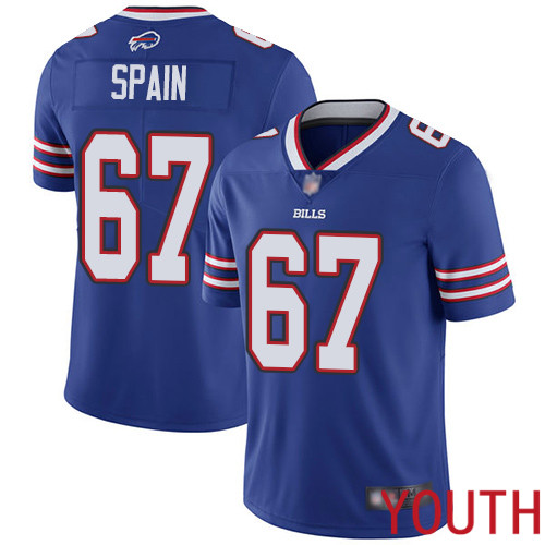 Youth Buffalo Bills 67 Quinton Spain Royal Blue Team Color Vapor Untouchable Limited Player NFL Jersey